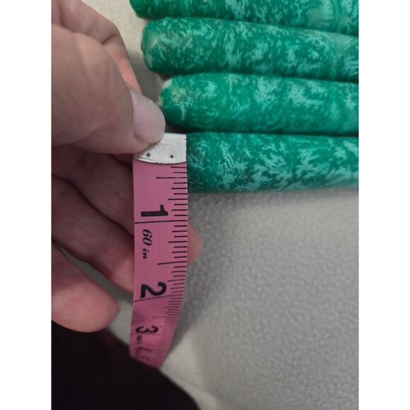 Set 4 Vtg Marbled Green Wax Tapered Candle Sticks 10" Fall Decor - Picture 5 of 5